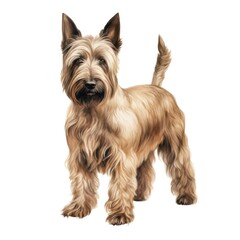 Scottish Terrier dog breed watercolor illustration. Cute pet drawing isolated on white background.