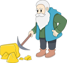 old man gold stone miner, how to get rich