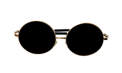 closeup golden sunglasses  isolated