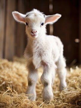 Adorable Baby Goat Picture: Captivating Farm Animal Photography in Pure Nature Scenes