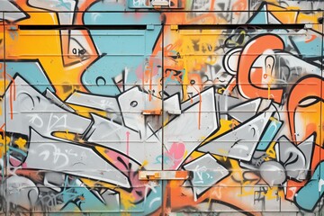 Obraz premium graffiti tags on a textured metal door