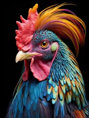 Fotobehang Country's Diverse Chicken Breeds: Farm Animal Images that Showcase the Beauty and Variety of Farms © Michael