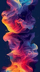 Vector, colorful 3D waves, wallpaper