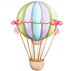 Watercolor uni corn balloon, Vector,Illustration.