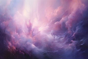 Painting of a dreamy and magical background with soft colors and light effects