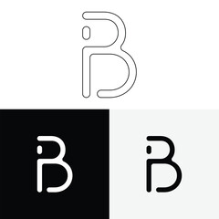 B Creative Premium Vector latter logo design. Creative Logo. Elegant leaves.  modern design. Vector Illustration logo. letters Logo. Creative Minimal feminine monogram and logo.