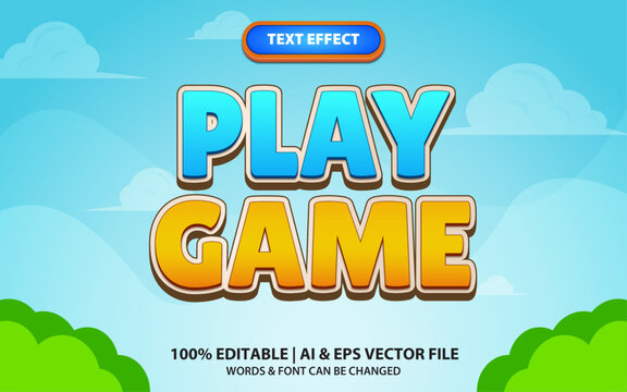 Play Game 3D Editable Vector Text Effect