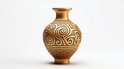 Antique ancient greek wine vase with meander pattern - obrazy, fototapety, plakaty