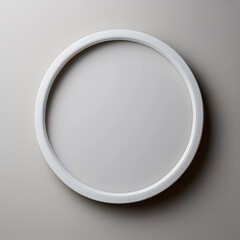 white round frame, minimalist round white frame, empty rounded frame - obrazy, fototapety, plakaty