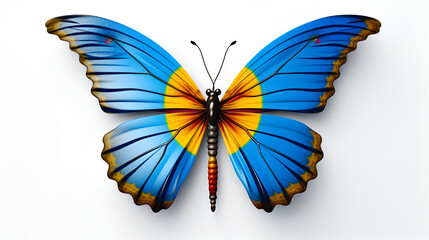 Beautiful butterfly on isolated white background, generative ai