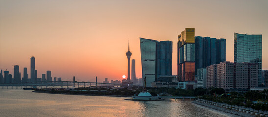 Macau Cityscape at Sunset