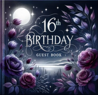 Midnight Florals: A 16th Birthday Guest Book