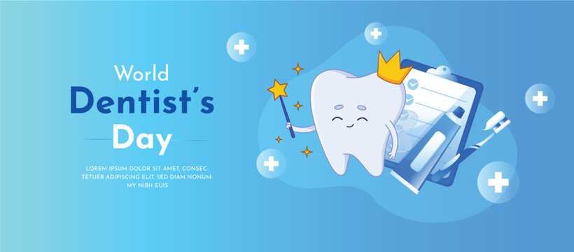 world dentists day social media poster design template vector.