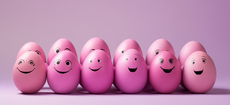 funny eggs, easter, pink,