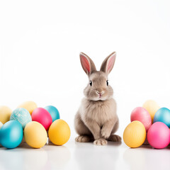 Fototapeta na wymiar easter bunny and eggs,pastel color 