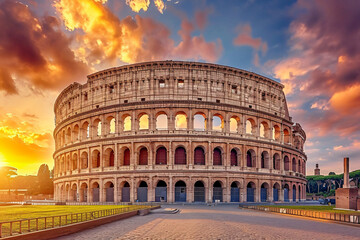 Beautiful image of the famous Roman colosseum