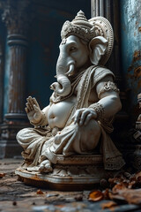 Fototapeta na wymiar The statue of Indian god