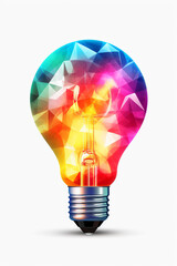 Creative Brilliance: Liquid Color Concept with Growing Brain and Light Bulb