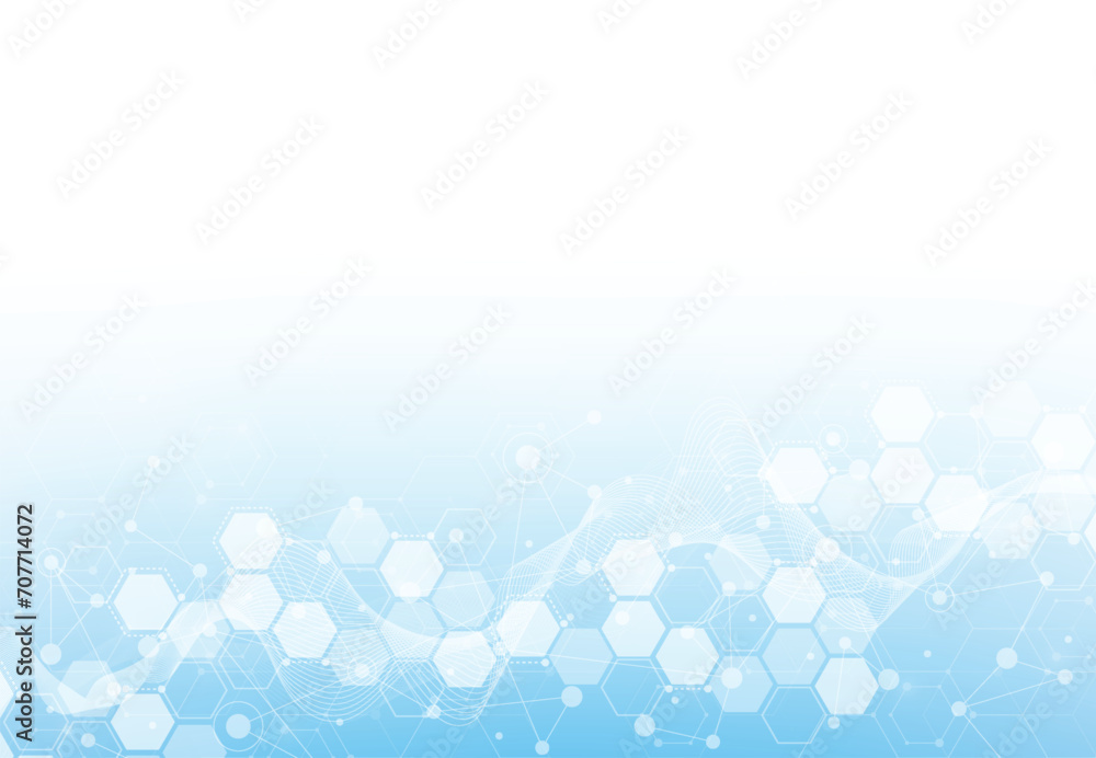 Aufkleber abstract science template. technology lines and dots connection background. wallpaper or banner with