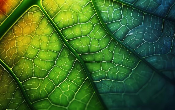 macro leaf abstract background. generative ai