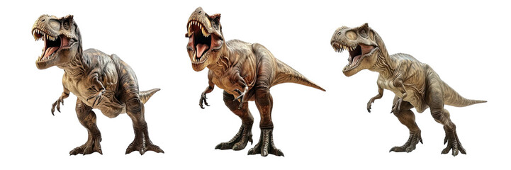 Collection of PNG. Tyrannosaurus Rex isolated on transparent background.