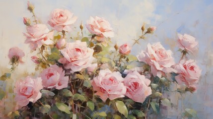 Original oil painting The roses