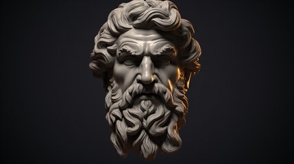 Head of the greek god statue generated by AI