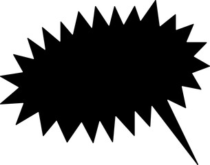 Talk bubble speech icon. Black fill bubble vector illustration design element. Chat on Filled symbol template. Dialogue balloon sticker silhouette isolated on transparent background.