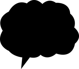 Talk bubble speech icon. Black fill bubble vector illustration design element. Chat on Filled symbol template. Dialogue balloon sticker silhouette isolated on transparent background.