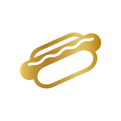 golden hot dog sign, gold hot dog icon, golden hot dog vector, Hot dog Sausage Fast food, Delicious hot dogs
