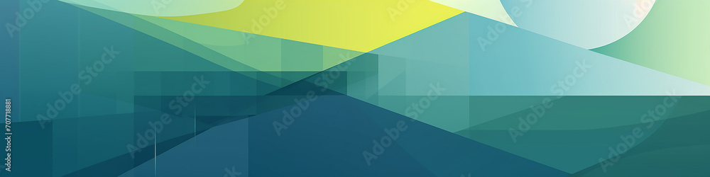 Poster illustration of an abstract minimalistic background made up of geometric shape mosaics. muted color 