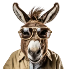Muurstickers Cool donkey with glasses © PNG River Gfx