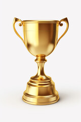 Victory in 3D: Isolated Gold Trophy Cup on Transparent PNG Background - Futuristic Collection