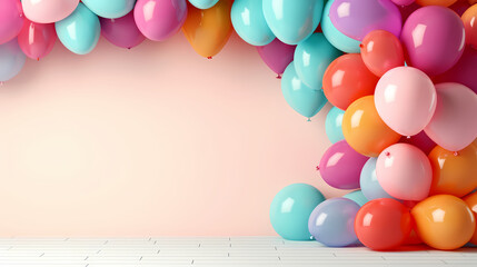 Celebration background with balloon decoration with copy space