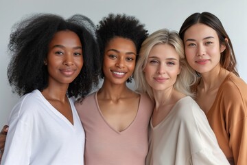 Femmes de tous les âges et d'origines différentes sur fond blanc. Women of all ages and different origins on white background.