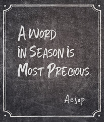word in season Aesop