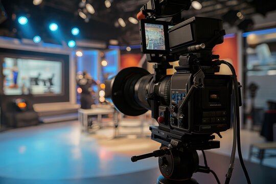Professional HD video camera At the Studio is broadcast live. 