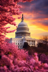 Golden Hour Splendor: Washington DC's Iconic Capitol at Sunset