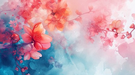 Fototapeta na wymiar Colorful floral abstract background , watercolor style photography