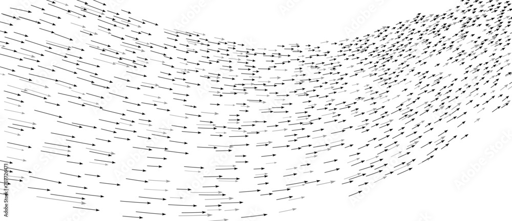 Fototapete abstract background with arrows as direction of big data flow.