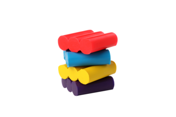 PNG, a set of colored plasticine, isolated on a white background.