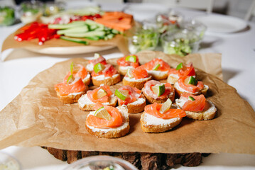 Salmon Canapes with Cream Cheese and Lime. Elegant salmon canapes with cream cheese and a touch of...