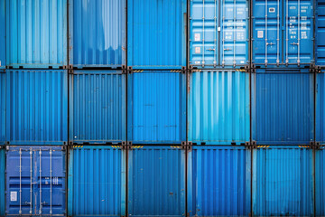 many blue metal shipping containers, texture