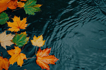 background of leaves in water