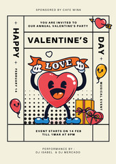 Valentine's Day Heart Illustration Flyer