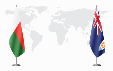 Madagascar and Anguilla flags for official meeting