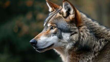 Naklejka na ściany i meble Portrait of a wolf in nature