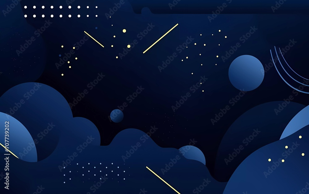 Aufkleber dark blue memphis background with halftone elements and lines. generative ai