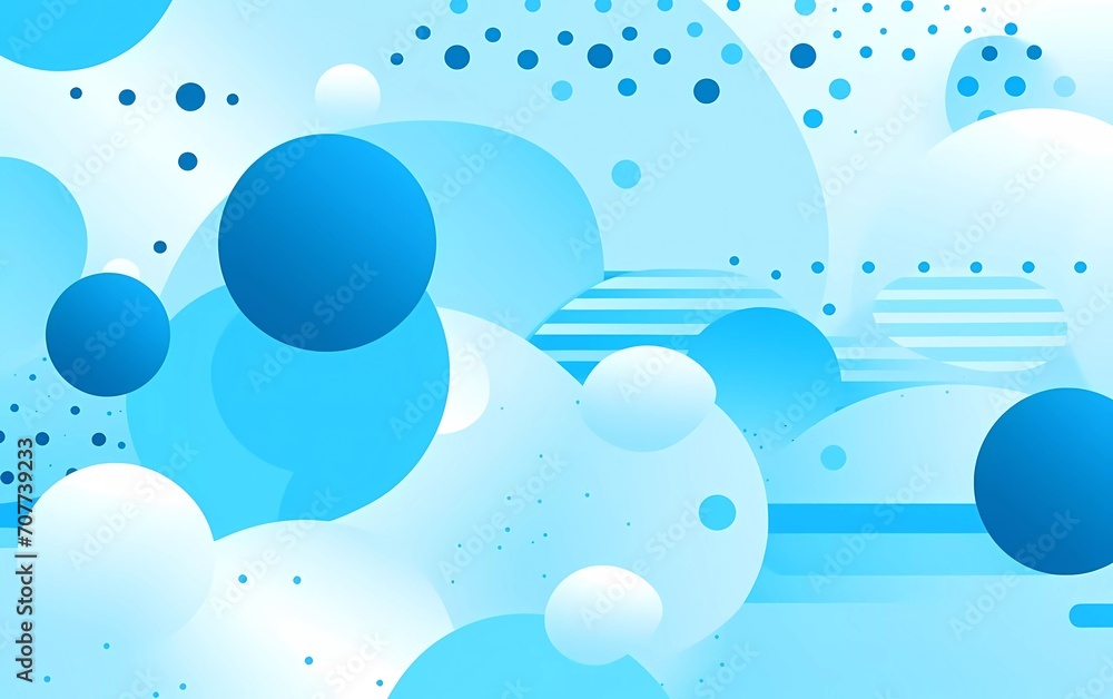 Poster light blue memphis background with halftone elements and lines. generative ai