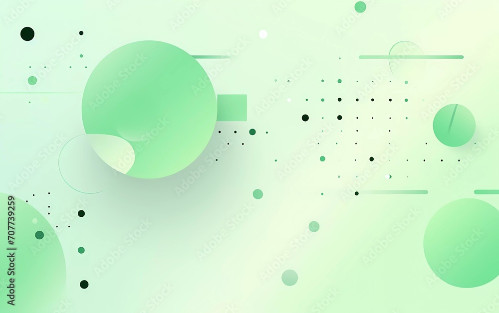 Aufkleber light green memphis background with halftone elements and lines. generative ai